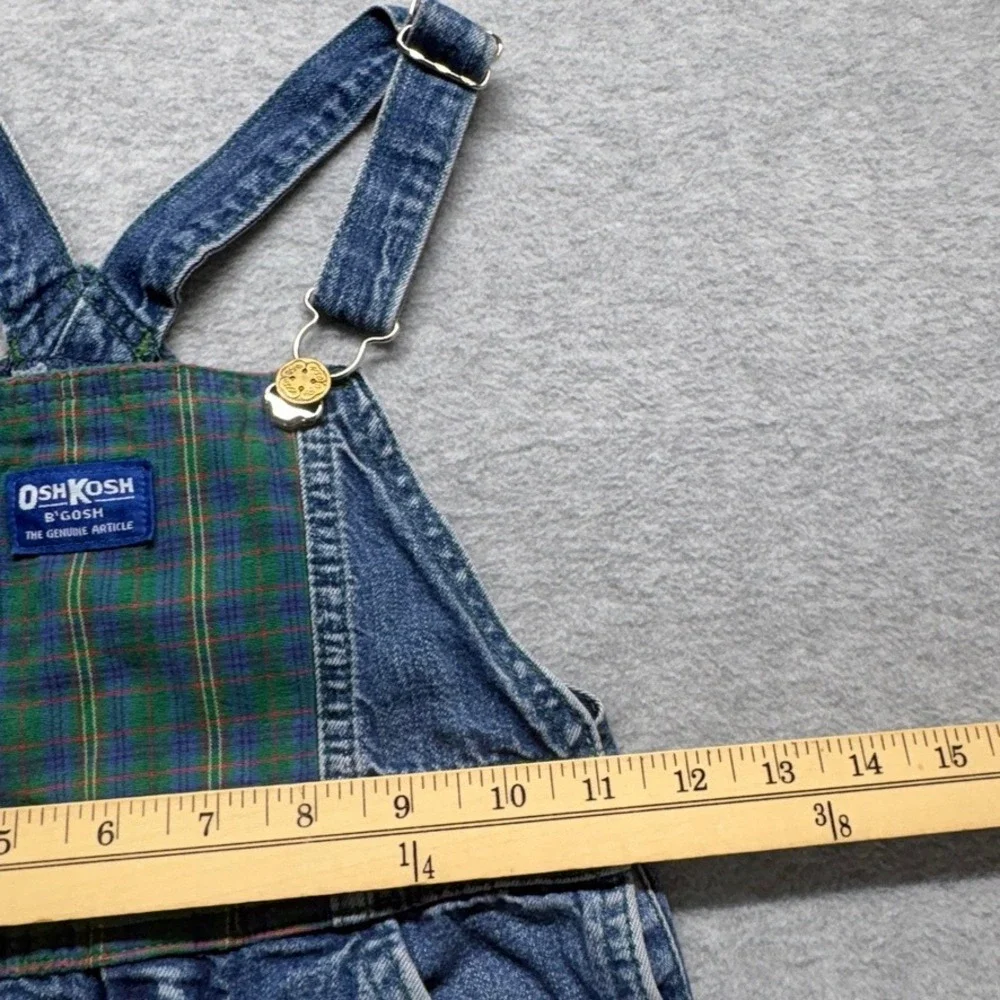 Vintage OshKosh Bgosh Boys 6 Blue Bib Overalls Elastic Cuffs Talon Zip Denim